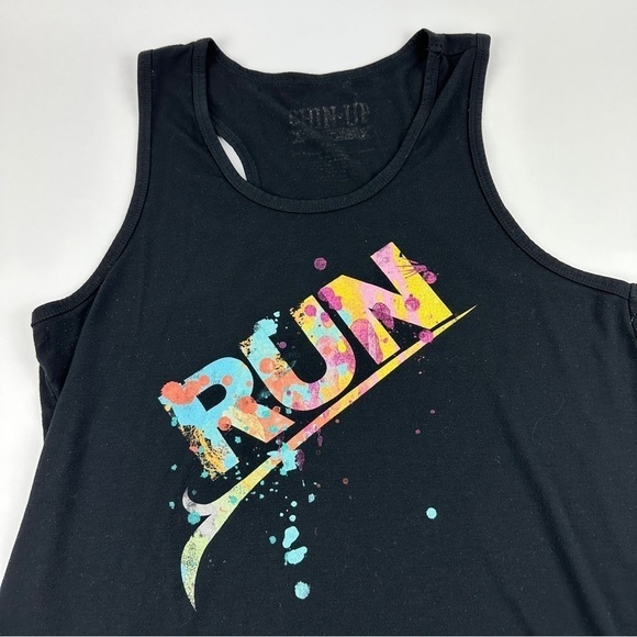 Chin Up Tank Top Womens Black Run Multicolor - Picture 3 of 8